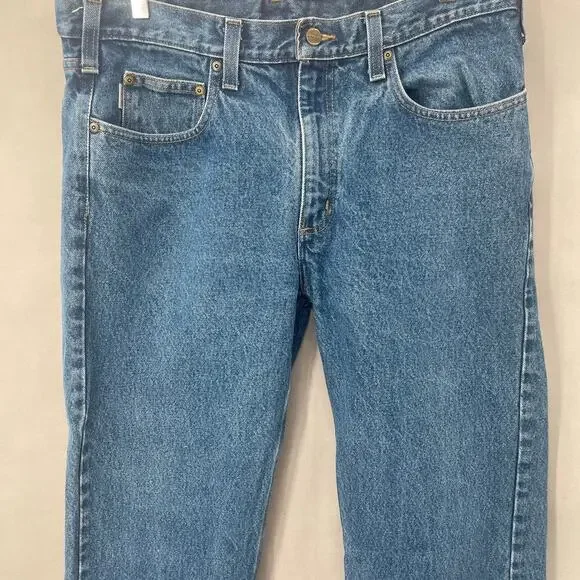 B16 Carhartt Jeans Mens 36x34 Workwear Jeremy Allen White Style Bear Americana - Picture 3 of 5